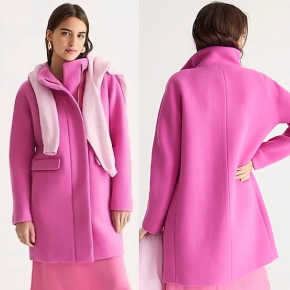 J. Crew Jackets & Blazers - J. Crew Cocoon Coat Wool Italian Stadium Cloth Nello Gori Pink